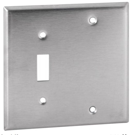 Orbit OS113 2 Gang, One Toggle Switch & Blank Stainless Steel Wall Plate