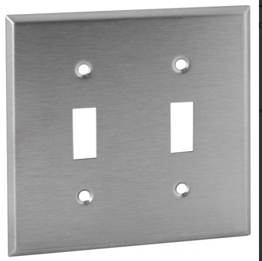 Orbit OS2 2 Gang, Toggle Switch Stainless Steel Wall Plate
