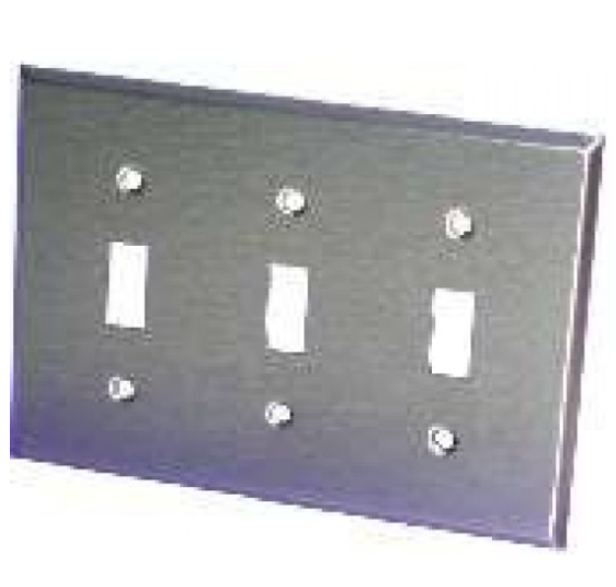 Orbit OS3 3 Gang Toggle Switch Stainless Steel Wallplate