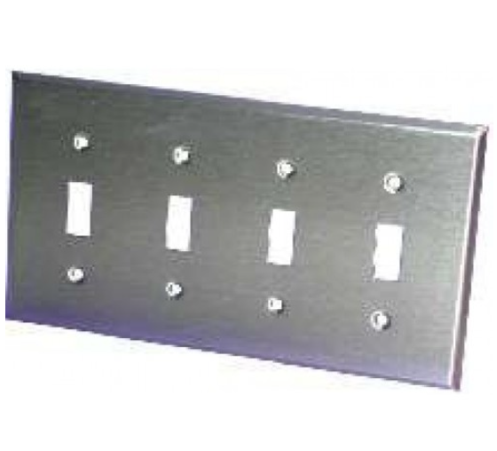 Orbit OS4 4 Gang, Toggle Switch Stainless Steel Wallplate