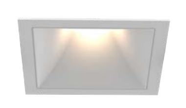 Eurofase Lighting OSC5ST02RF024030WCL 4-in 40W Oscar LED With Trim, Square, Wide, 120V-277V, 3000K, WHT/WHT, Clear