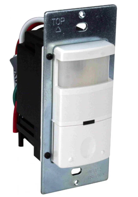 Orbit OSD-S-D-W Motion Sensor, Passive Infrared Wall Occupancy Sensor Dual Relay, 180 Deg. 1200 Sq. Ft. - White