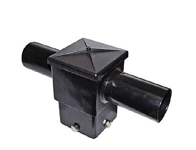 Dabmar Lighting P-BRK-ST7525-2/T-BZ Steel 4" X 4" Post Top Mounting Bracket with Two Horizontal Arm, Bronze Finish