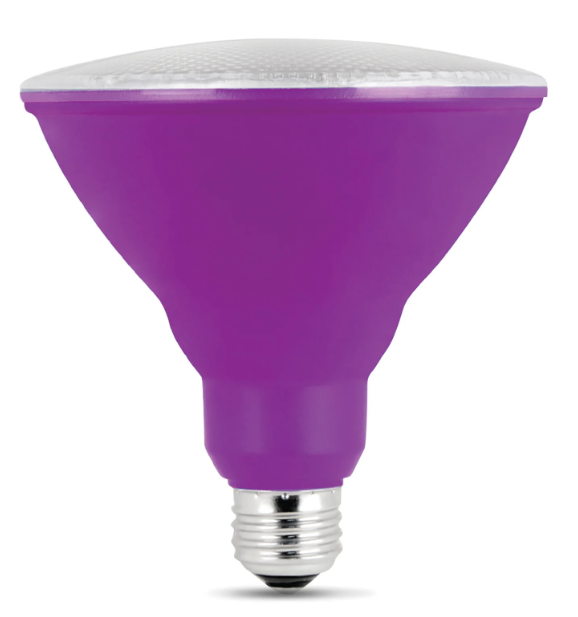 Feit Electric PAR38/P/10KLED/BX Purple PAR38 Non-Dimmable LED Reflector Light Bulb Wattage 7W, Voltage 120V Pack 1