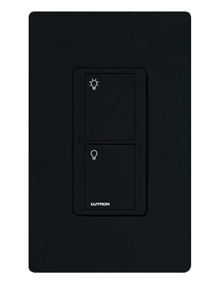 Lutron PD-5ANS-BL Caseta Original Smart Light Switch (Lutron Smart Hub Required), for Home, LED Lights, and Fans, 5 Amp, Single-Pole/3-Way, Neutral Required, Black Finish