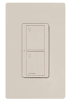 Lutron PD-5ANS-LA Caseta Original Smart Light Switch (Lutron Smart Hub Required), for Home, LED Lights, and Fans, 5 Amp, Single-Pole/3-Way, Neutral Required, Light Almond Finish