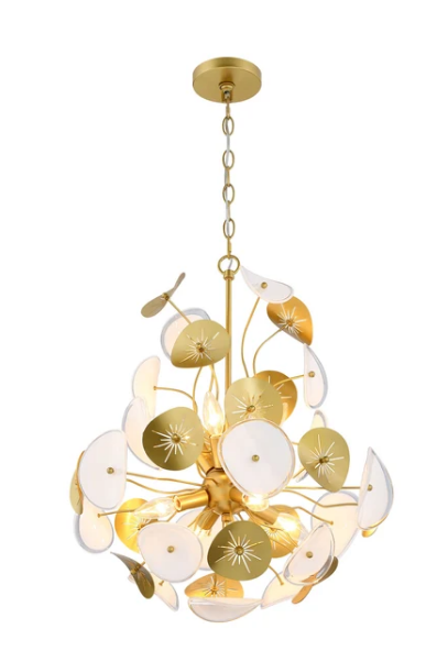 SDQ Lighting PD10608GD Lyria Contemporary Pendant Painted Gold Drop Lighting Fixture