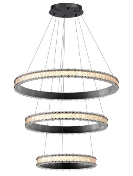 SDQ Lighting PD35602UB Akershus 44" Contemporary LED Chandelier Light, Urban Bronze Finish