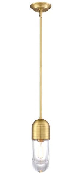 SDQ Lighting PD36105BG Loire 4.5" Contemporary Mini Drop Pendant Light, Wattage 60W, Brushed Gold Finish