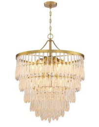 SDQ Lighting PD38710BG Malzzucker 24.25" Ten Light Chandelier, Wattage 60W, Brushed Gold Finish