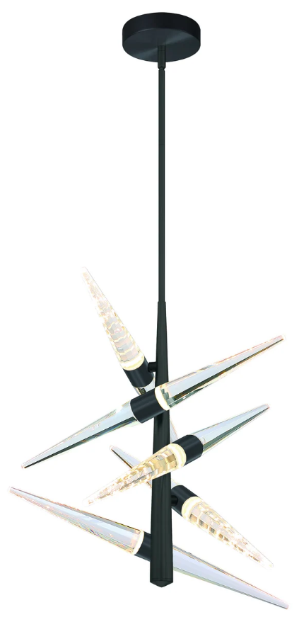 SDQ Lighting PD40005BK Gladiator LED Pendant CEiling Light Fixture, CCT 3000K/4000K/5000K, Voltage 120V