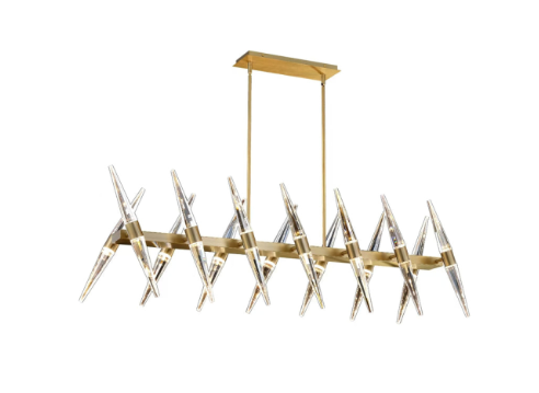 SDQ Lighting PD40014BG Modern Brushed Gold LED Island Chandelier Light