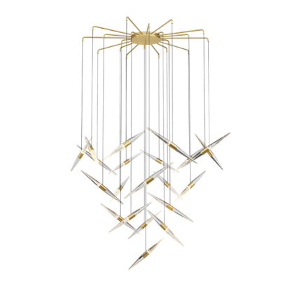 SDQ Lighting PD40073BG Modern Brushed Gold LED Chandelier Light