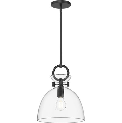 Alora Mood PD411811MBCL Waldo 1 Light 10.5 inch Matte Black Pendant Ceiling Light in Clear