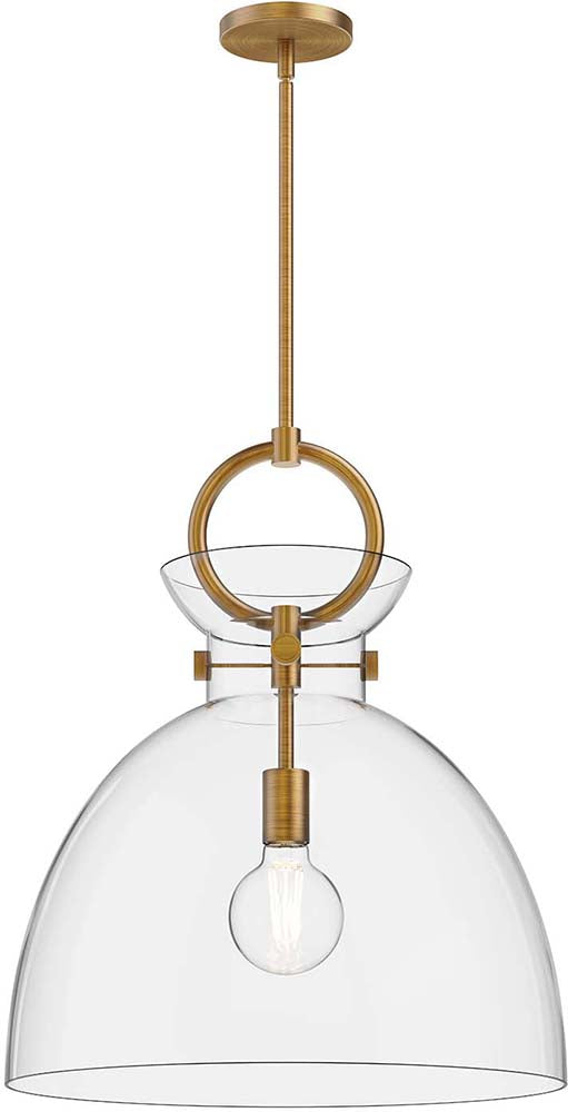 Alora Mood PD411818AGCL Waldo 22" Pendant Hanging Light, Aged Gold Finish