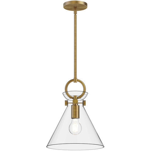 Alora Mood PD412511AGCL Emerson 1 Light 10.5 inch Aged Gold Pendant Ceiling Light in Clear