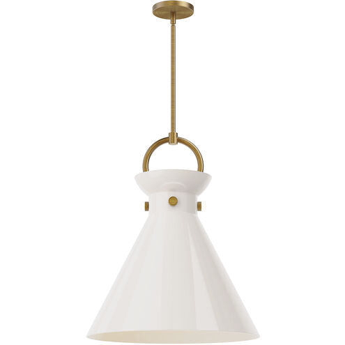 Alora Mood PD412518AGGO Emerson 1 Light 18 inch Aged Gold Pendant Ceiling Light in Glossy Opal