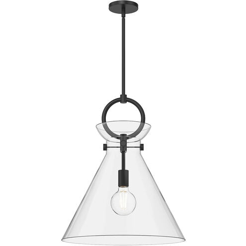 Alora Mood PD412518MBCL Emerson 1 Light 18 inch Matte Black Pendant Ceiling Light in Clear