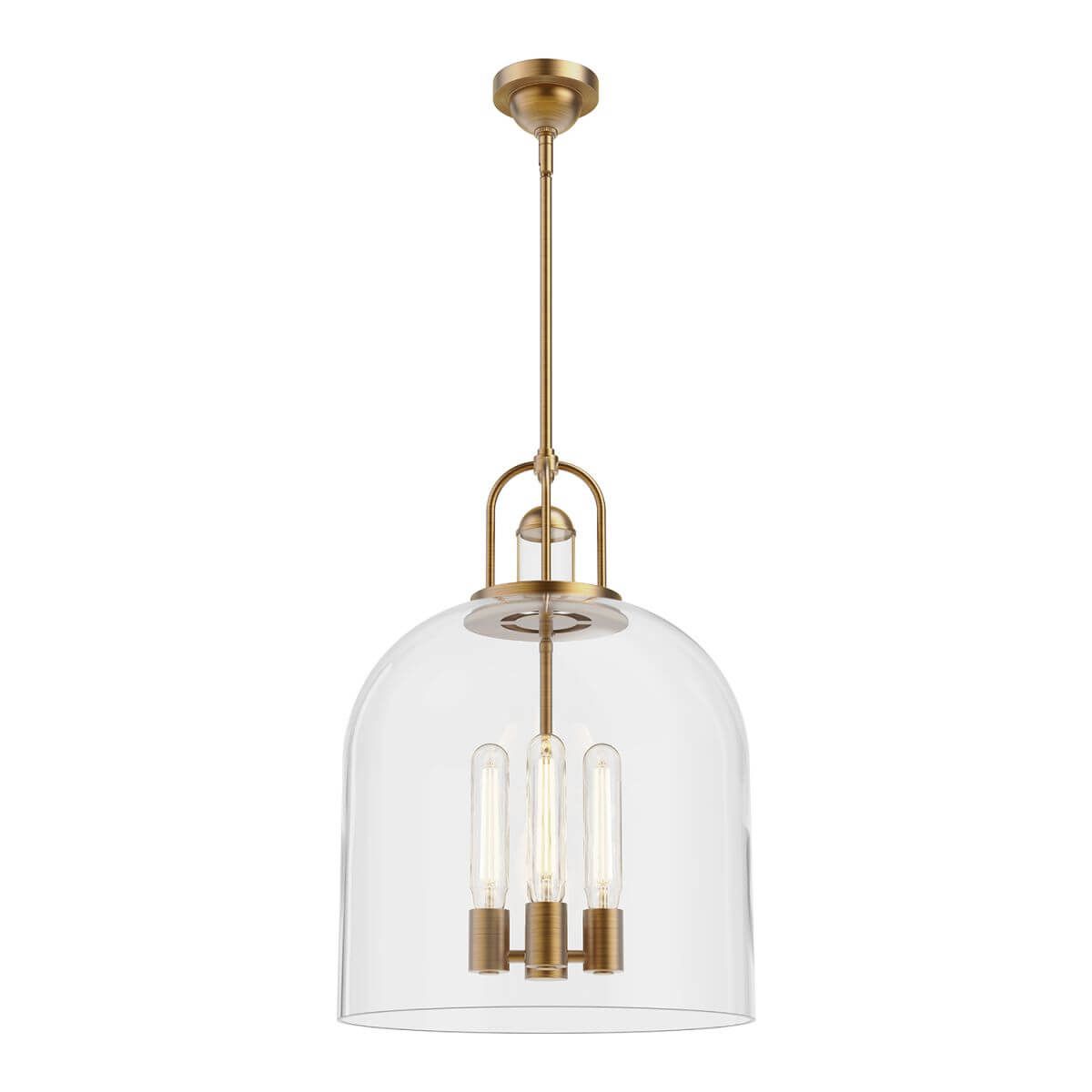 Alora Mood PD461104AG 16" Lancaster 4-Light Aged Gold Pendant with Clear Glass