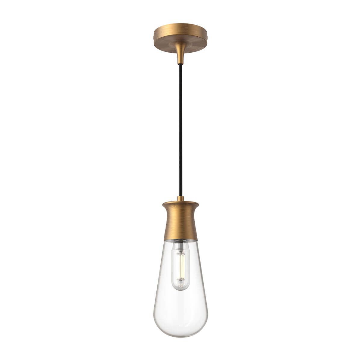 Alora Mood PD464001AG 8" Marcel 1-Light Mini Pendant - Aged Gold / Clear Glass