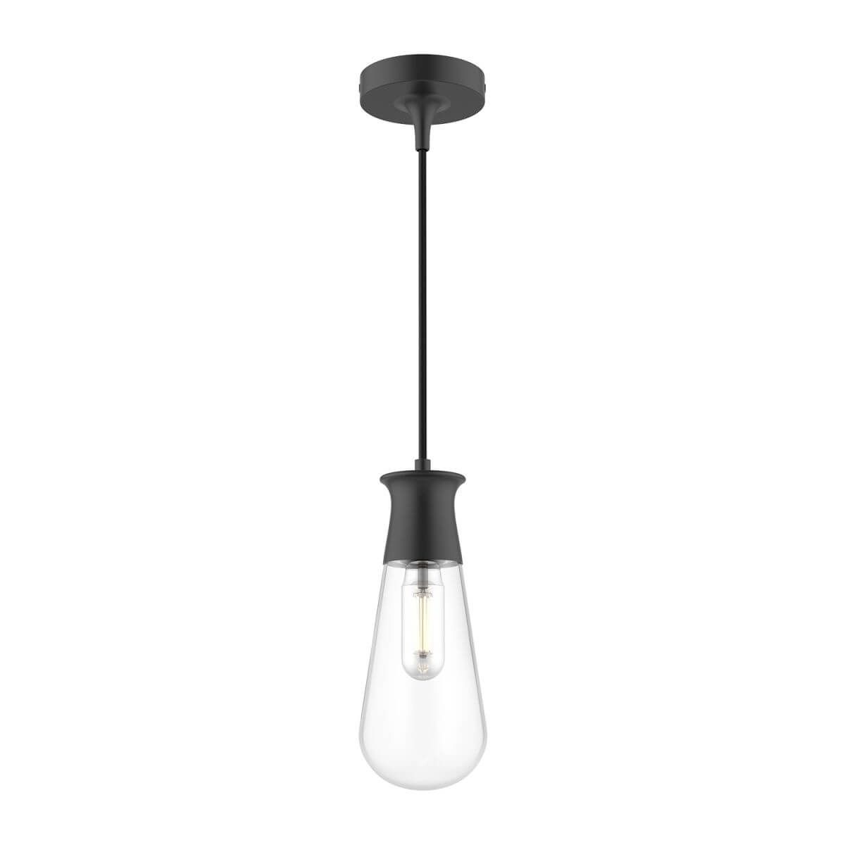 Alora Mood PD464001MB 8" Marcel 1-Light Mini Pendant - Matte Black / Clear Glass