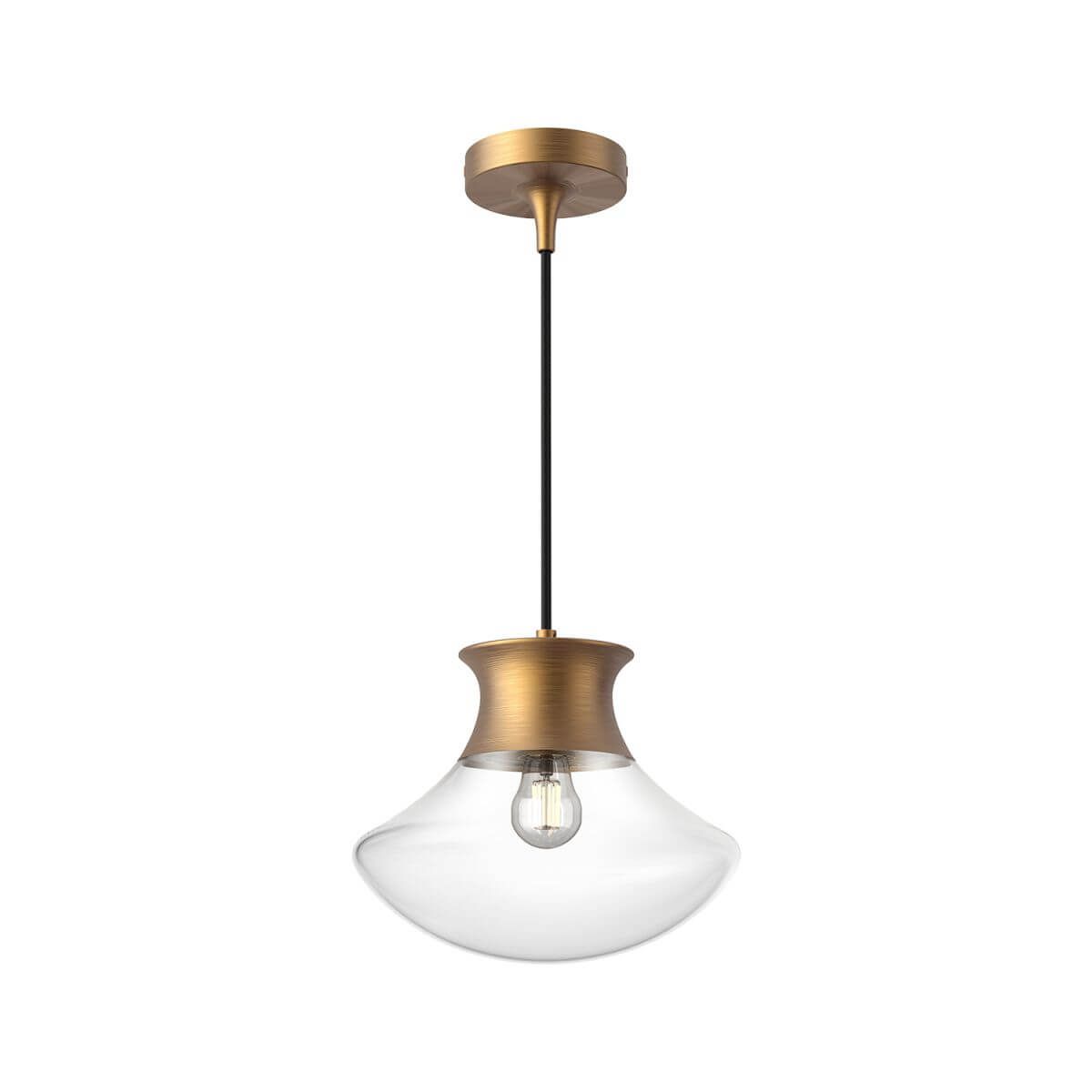 Alora Mood PD464012AG 10" Marcel 1-Light Pendant - Aged Gold / Clear Glass