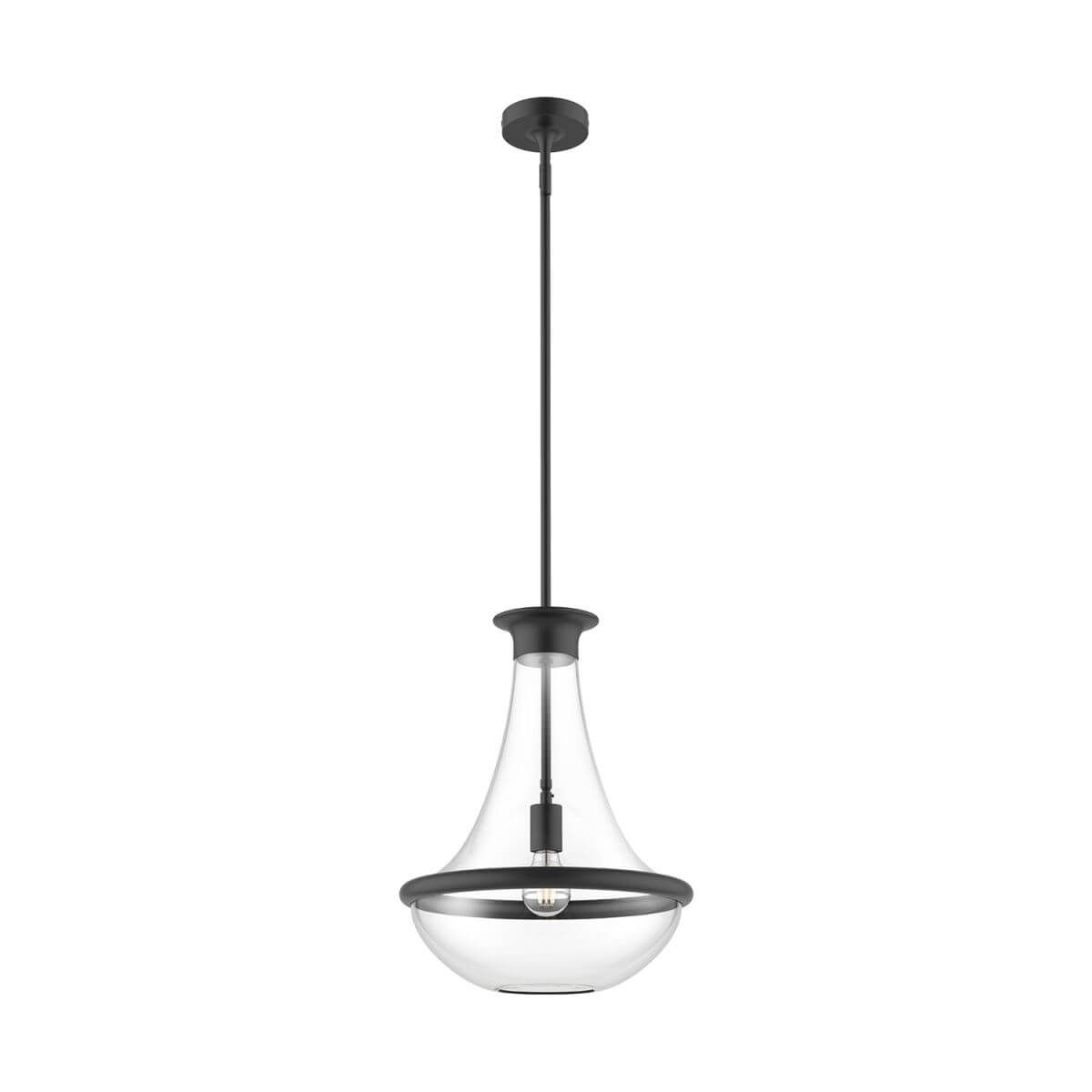 Alora Mood PD464014MB 10" Marcel 1-Light Pendant Fixture - Matte Black / Clear Glass