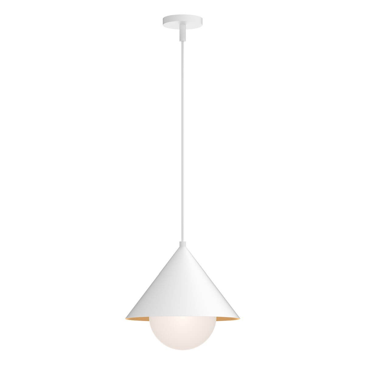 Alora Lighting PD485214WHOP Remy 1 Light 14 inch Pendant in White with Matte Opal Glass