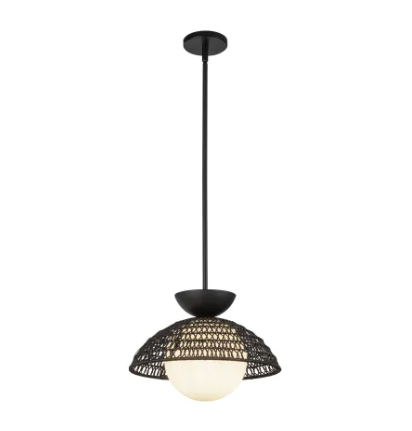Alora Mood PD490114MBOP Perth 1 Light 14.75 inch Matte Black Pendant Ceiling Light