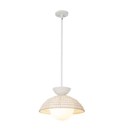 Alora Mood PD490114WHOP Perth 1 Light 14.75 inch White Pendant Ceiling Light