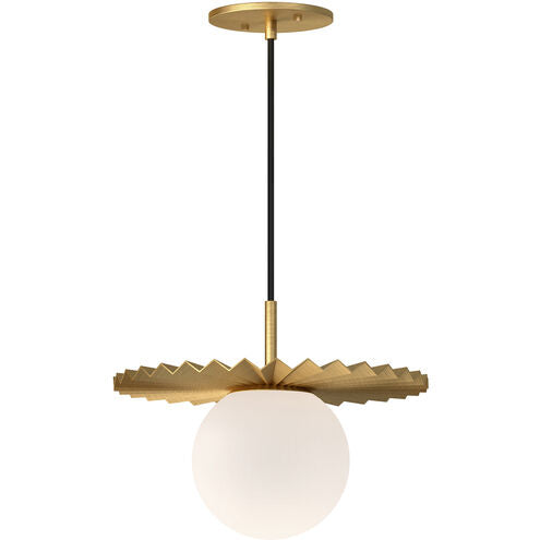 Alora Mood PD501212BGOP Plume 1 Light 11.88 inch Brushed Gold Pendant Ceiling Light