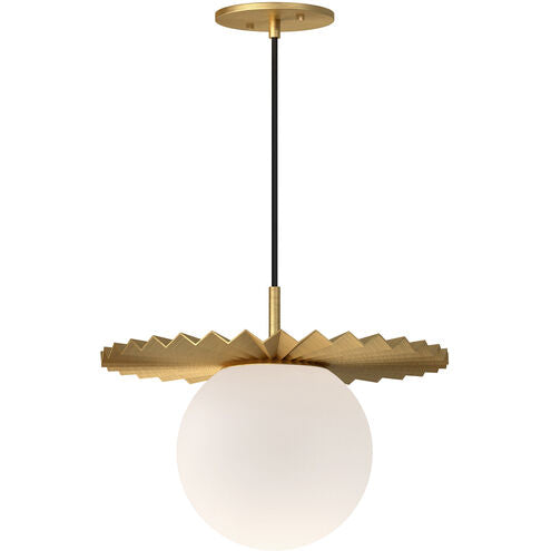 Alora Mood PD501214BGOP Plume 1 Light 13.88 inch Brushed Gold Pendant Ceiling Light