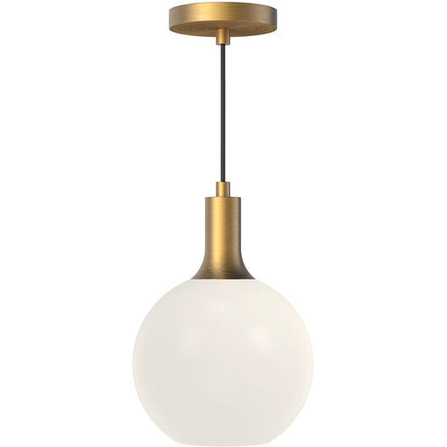 Alora Mood PD506108AGOP Castilla 1 Light 7.88 inch Aged Gold Pendant Ceiling Light in Opal Glass