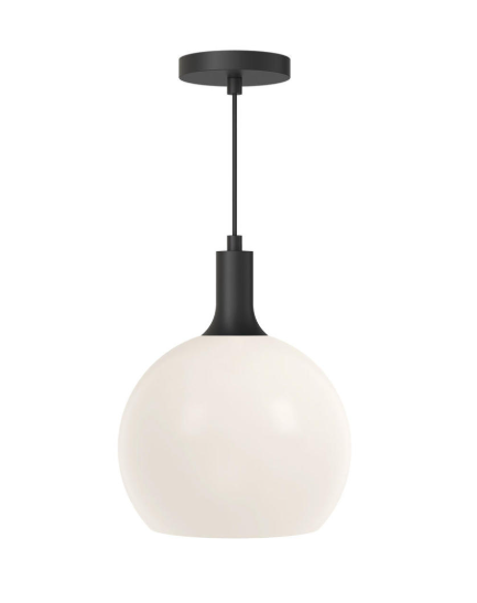 Alora Mood PD506210MBOP Castilla 1 Light 9.88 inch Matte Black Pendant Ceiling Light in Opal Glass