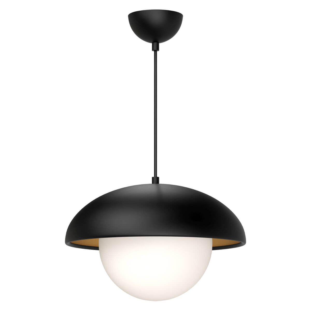 Alora Mood PD522016MBOP 16" Rubio 1-Light LED Pendant - Matte Black / Opal Glass