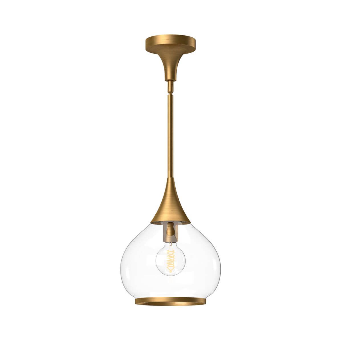 Alora Mood PD524110AGCL 10" Hazel 1-Light Pendant Fixture - Aged Gold / Clear Glass