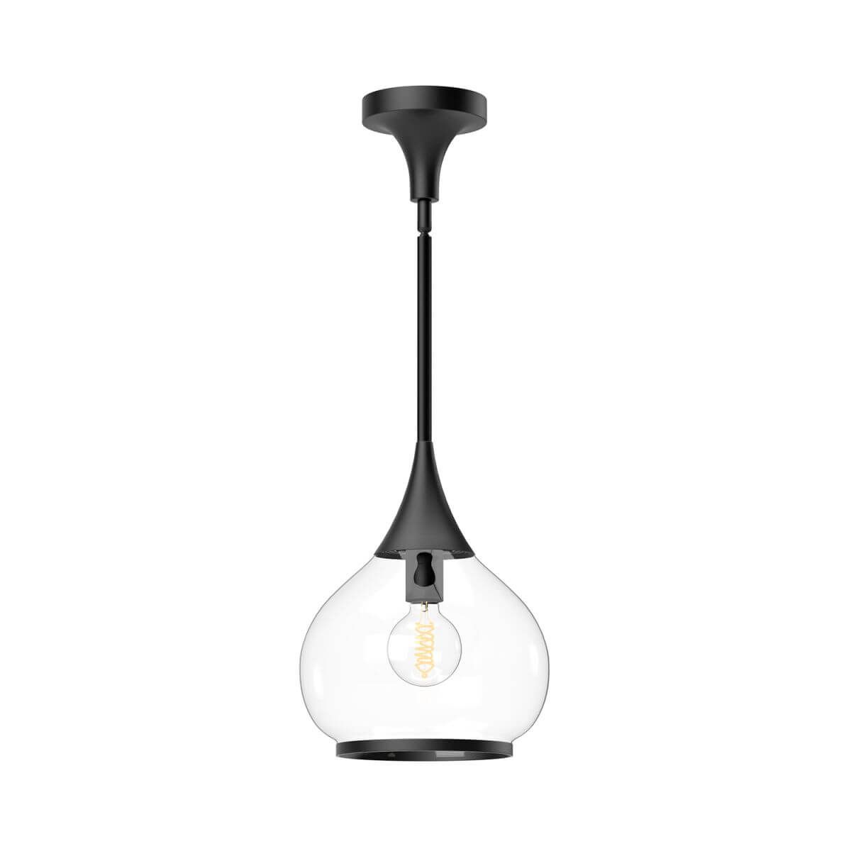 Alora Mood PD524110MBCL 10" Hazel 1-Light Pendant - Matte Black / Clear Glass