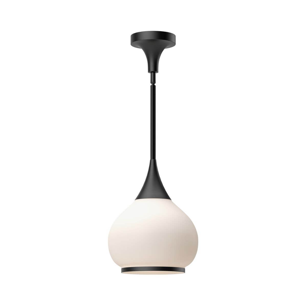 Alora Mood PD524110MBOP 10" Hazel 1-Light Pendant - Matte Black / Opal Glass