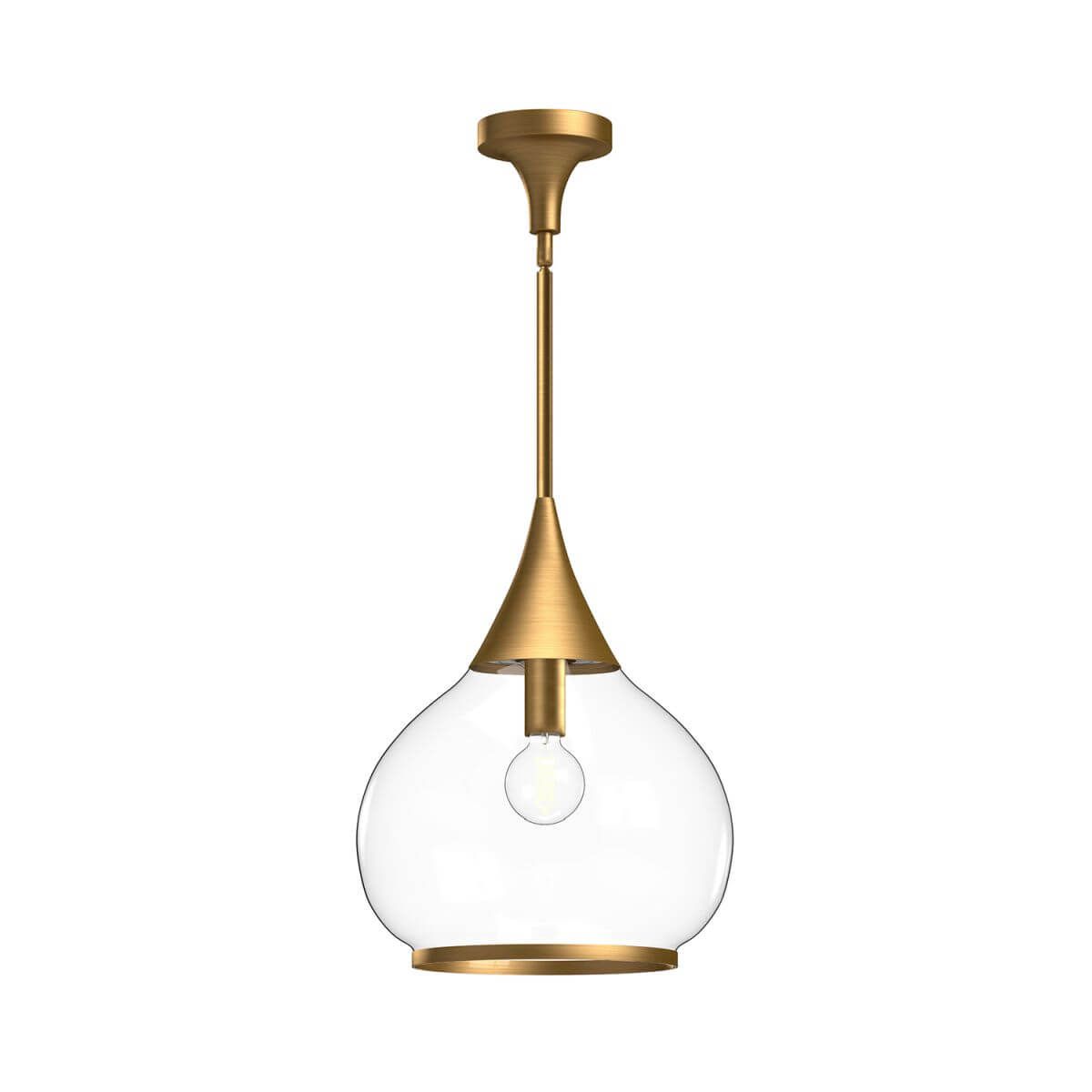 Alora Mood PD524214AGCL 14" Hazel 1-Light Pendant - Aged Gold / Clear Glass