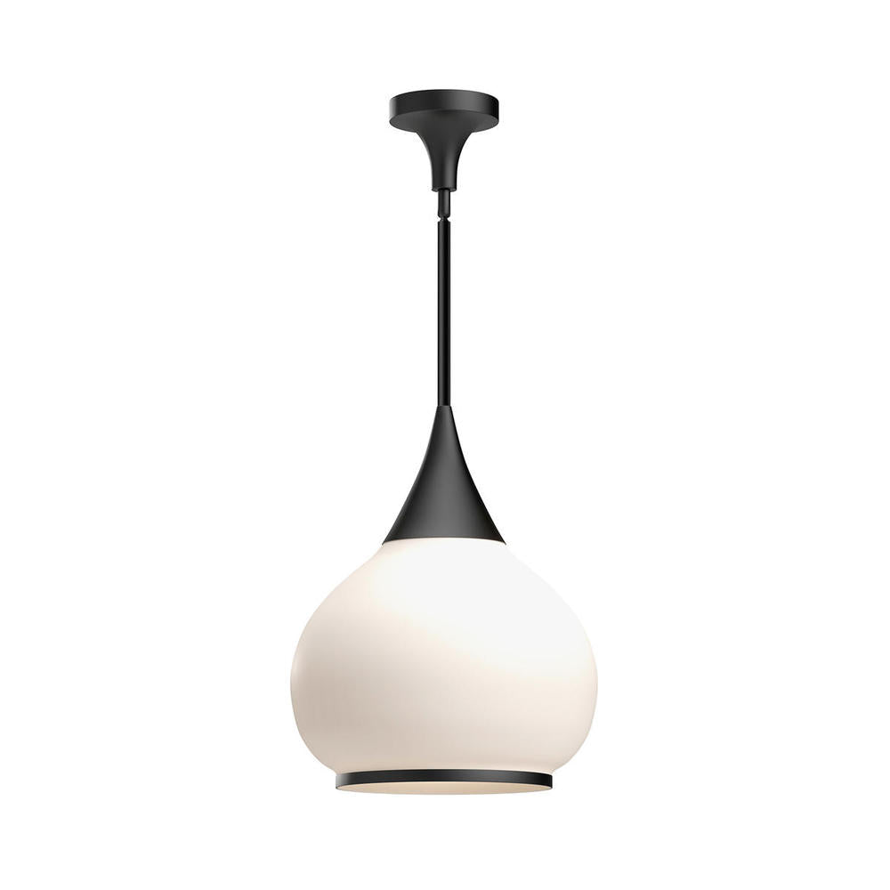 Alora Mood PD524214MBOP Hazel 1 Light 14.13 inch Matte Black Pendant Ceiling Light in Opal Glass