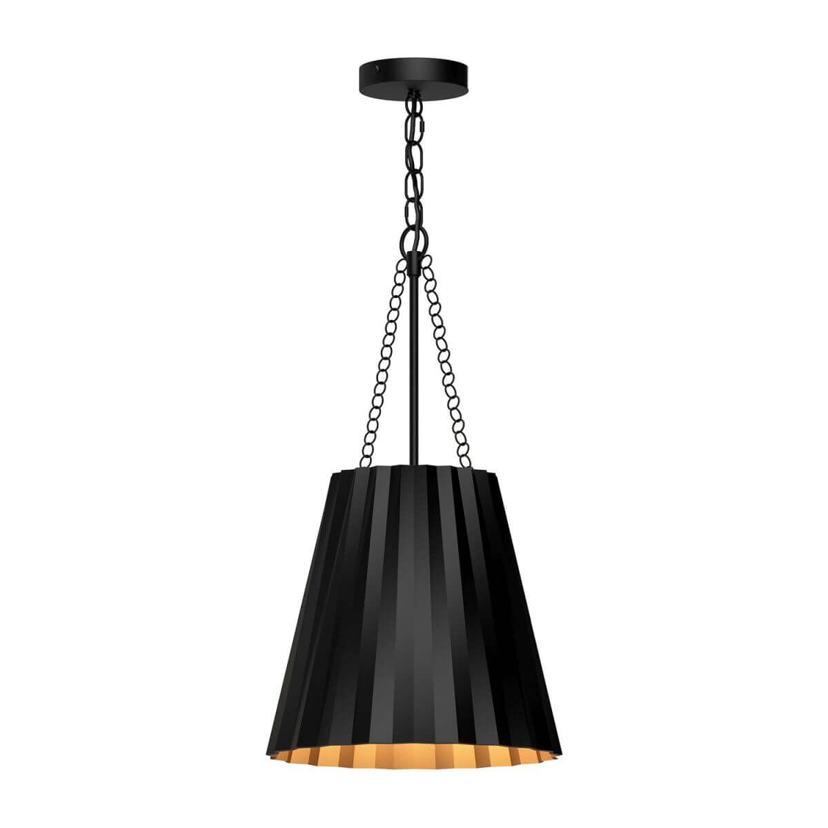 Alora Mood PD528012MB 12" Plisse 1-Light Pendant - Matte Black Finish