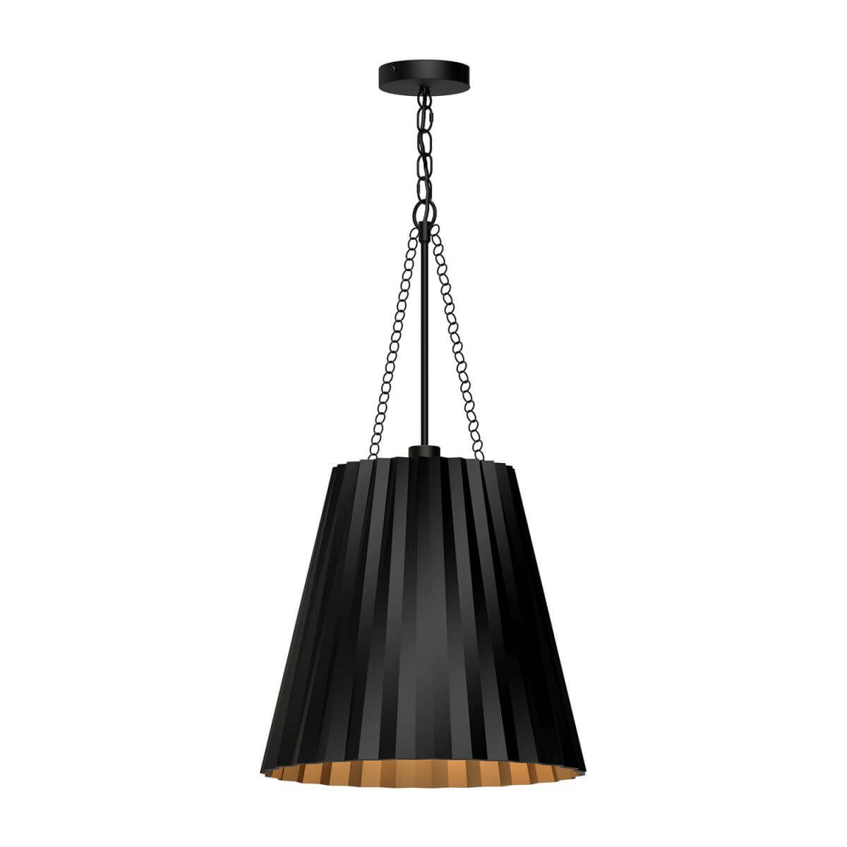 Alora Mood PD528116MB 16" Plisse 1-Light Pendant - Matte Black Finish
