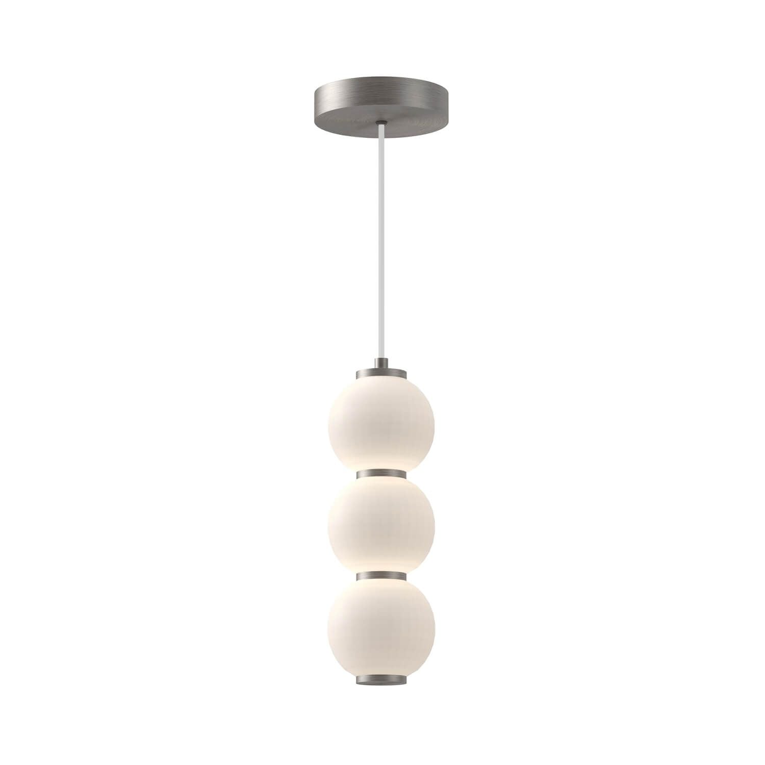 Alora Mood PD530313BNOP-UNV 6" Bijou LED Pendant Light - Brushed Nickel / Opal Glass