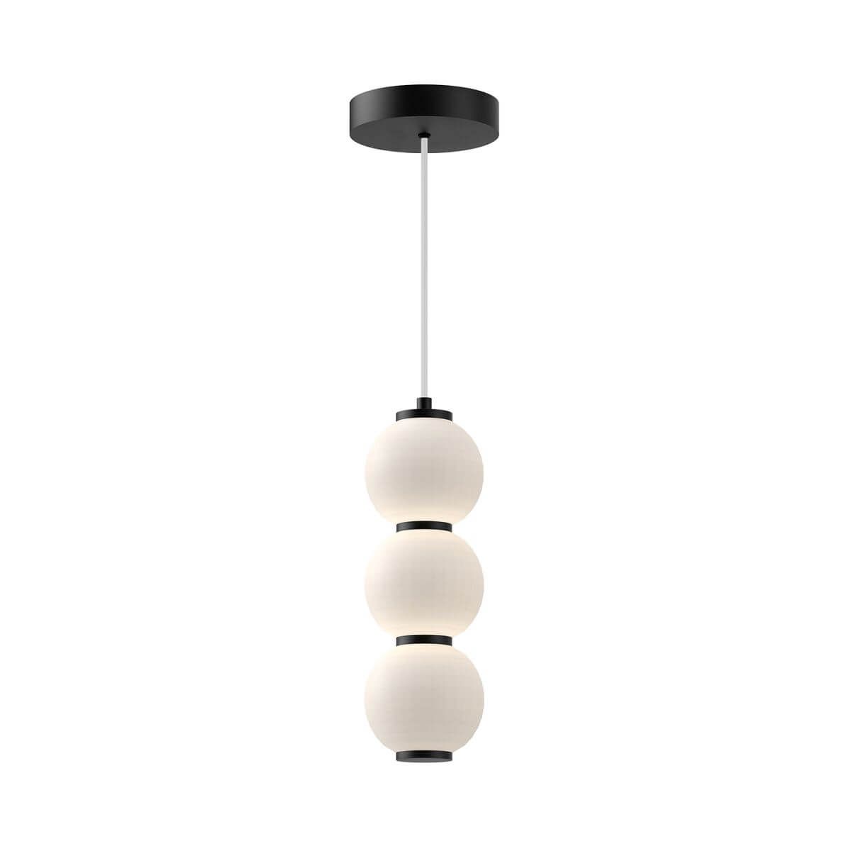 Alora Mood PD530313MBOP 6" Bijou LED Mini Pendant Light - Matte Black / Opal Glass