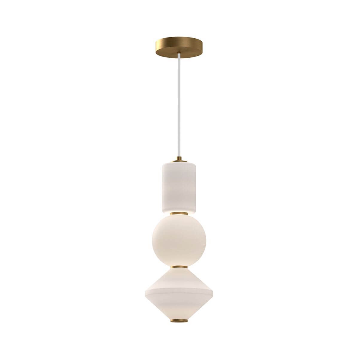 Alora Mood PD530341AGOP 8" Bijou LED Mini Pendant Light - Aged Gold / Opal Glass