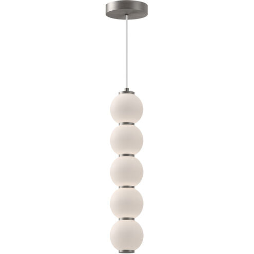 Alora Mood PD531515BNOP Bijou LED 4.38 inch Brushed Nickel and Opal Matte Glass Pendant Ceiling Light