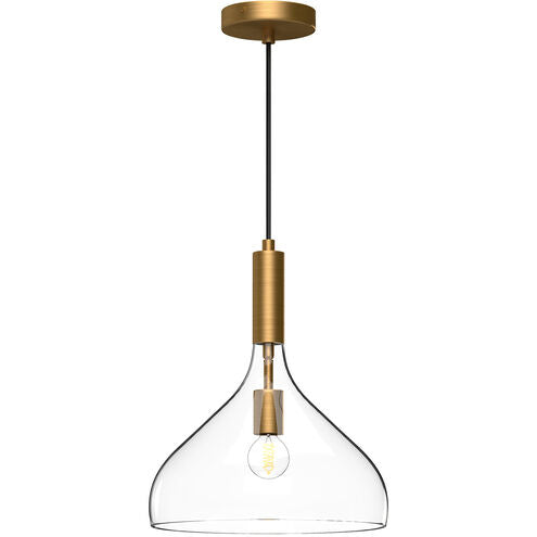 Alora Mood PD532312AGCL Belleview 1 Light 11.88 inch Aged Gold Pendant Ceiling Light in Clear