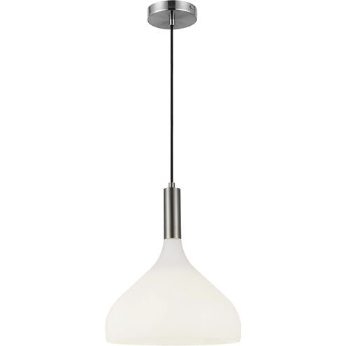 Alora Mood PD532312BNOP Belleview 1 Light 11.88 inch Brushed Nickel Pendant Ceiling Light Opal Glass Finish