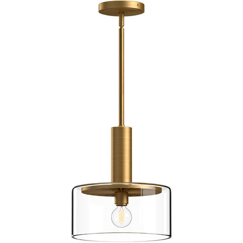 Alora Mood PD535010AGCL Royale 1 Light 10 inch Aged Gold Pendant Ceiling Light