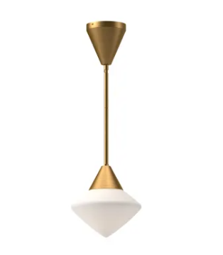 Alora Mood PD537508AGOP Nora 8" Wide Mini Pendant with Opal Glass Shade Aged Gold Finish